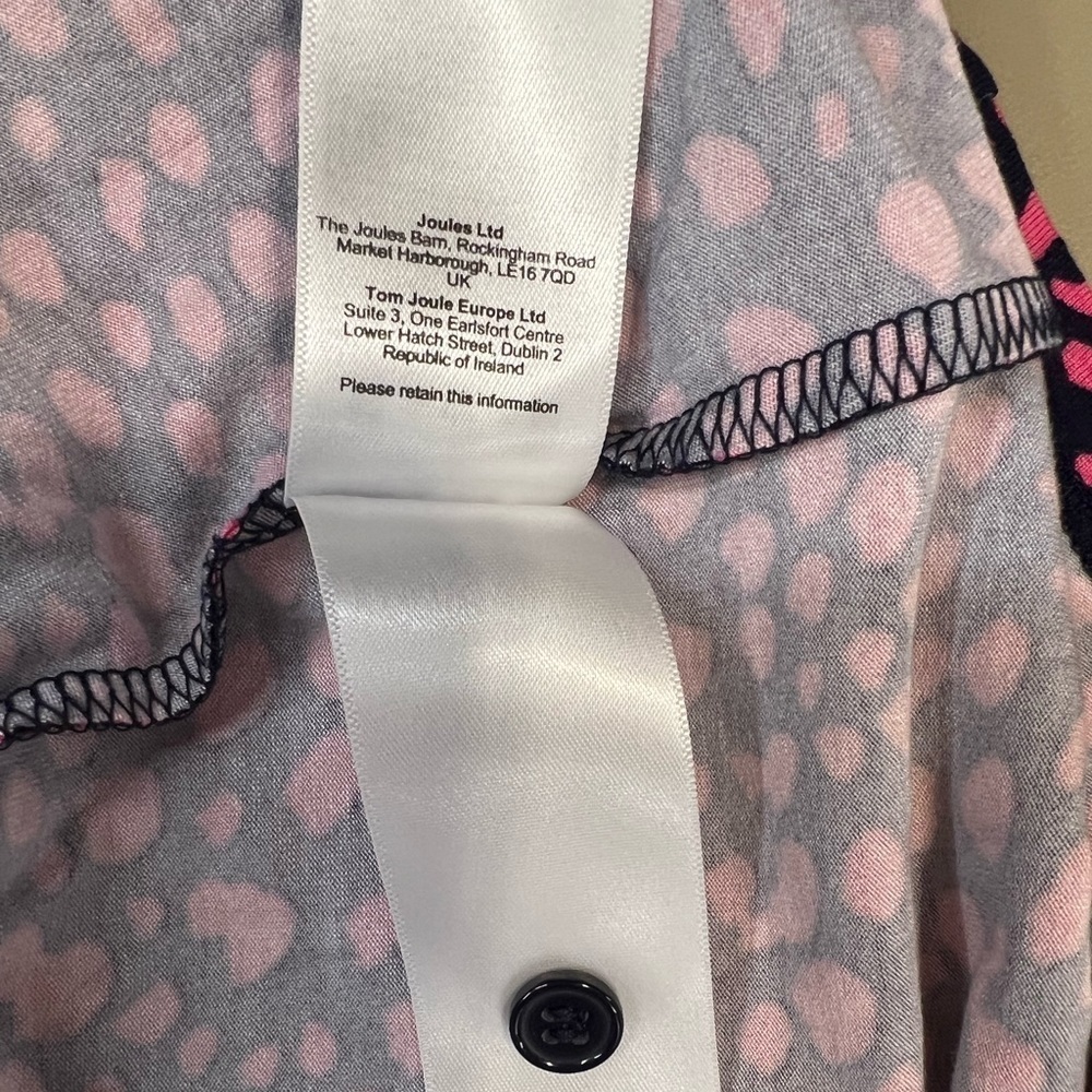 Joules Annalise Leopard Pink and Blue Henley Long Sleeve Dress Size 0 - Picture 8 of 12